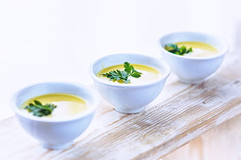 ciotole, la minestra, piccolo, erbe aromatiche, prezzemolo, giallo, cibo, freschezza, ciotola, buongustaio, verdura