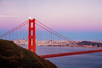 manhattan bridge, architectural, photography, red, bridge, architecture, sea, water, ocean, mountain, highland
