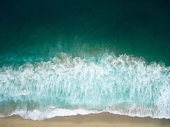 golven, zee, oceaan, blauw, water, natuur, wit, zand, strand, kust-, kust