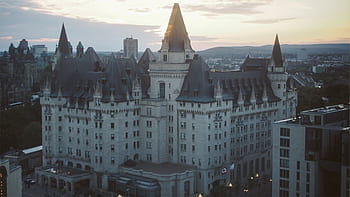zámek laurier, hotel, ottawa, ontario, Kanada, budov, architektura, vlajky, nebe, bytů, v centru města