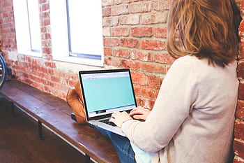 étudiant, dactylographie, clavier, texte, femme, Commencez, affaires, personnes, étudiants, Bureau, stratégie