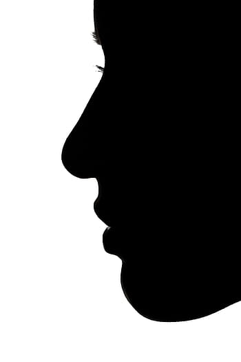 실루엣 일러스트, 인간의, 얼굴, 검정색과 흰색, 사진관, 모델, 미학, 노출, 초상화, 여자, 개요