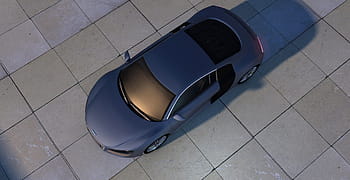 udara, tampilan, abu-abu, audi r 8, Audi, R8, Mobil Sport, Topview, Auto, mobil, mobil balap