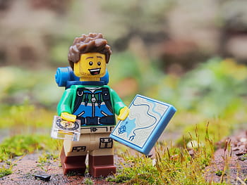 flach, fokus fotografie, Wanderer Lego Plastikspielzeug, Wanderer, Gehhilfe, Lego, erkunden, Wanderung, Wandern, Gehen, Bummel