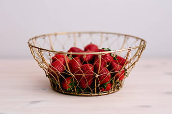 Stroberi segar, buah-buahan, stroberi, sehat, segar, merah, buah, makanan, kesegaran, close-up, keranjang