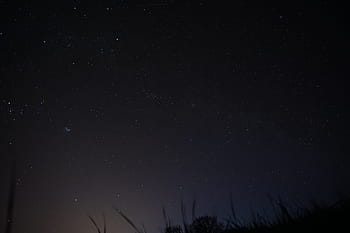 dunkel, Himmel, Nacht-, Sterne, Mond, Berg, Gras, Landschaft