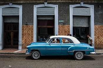 classic, car, sits, old, street, havana, cuba., captured, canon dslr, classic car, old street