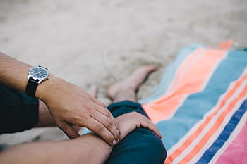 juntos, praia, areia, verão, cobertor, feriados, férias, homens, ao ar livre, adulto, pessoas