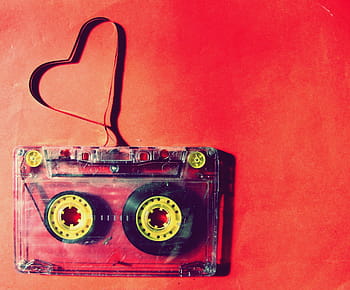 Červené, Černá, kazetová páska, hudba, kazeta, disk, staromódní, retro stylu, nikdo, technologie, gramofonu