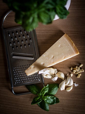 paslanmaz, çelik peynir öğütücü, tablo, Parmesan Peyniri, Sarımsak, baslikium, Çam fıstığı, rende, malzemeler, pişirmek, mutfak