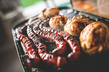 churrasco, festa, faminto, gostoso, comida, grelhado, churrasco grelha, close-up, carne, gourmet, calor - temperatura