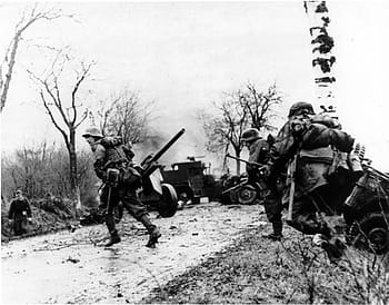ドイツ軍、 前進、 過去、 放棄された、 アメリカの装備、 戦い、 膨らみ、 ドイツ、 軍、 アメリカ、 装備