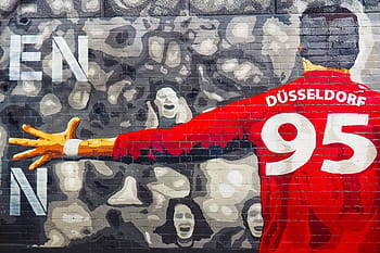 Düsseldorf Murial, zeď, graffiti, tvořivost, umění, barvitý, malované zdi, postřikovač, fasáda domu, fasáda, sprej