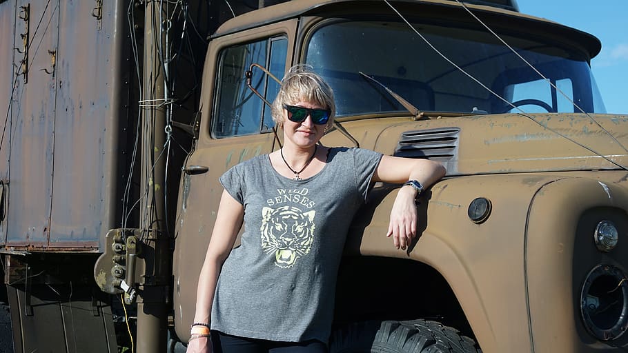girl, blonde, machine, car, auto, summer, glasses, transport, russia, woman, man