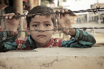 boy, holding, brown, barbwire, indian, child, people, kid, children, cute, indian boy