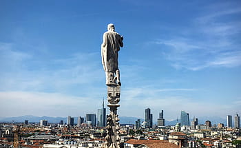 socha, sloupec, budov, mužský, beton, modrý, nebe, architektura, budova, infrastruktura, mrak
