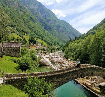Verzasca, Ticino, Schweiz, vand, Europa, flod, bro, dal