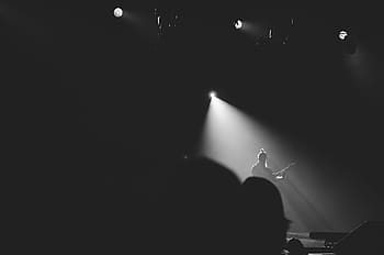 persona, actuación, escenario, silueta, tocando, guitarra, gente, hombre, concierto, foco, cantante