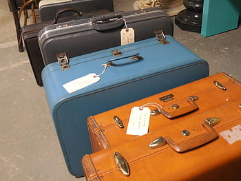 suitcases, concrete, floor, luggage, suitcase, travel, journey, bag, trip, baggage, holiday