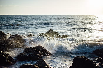 valurile oceanului, crashing, roci, mare, ocean, apă, valuri, natură, stâncos, mal, coastă