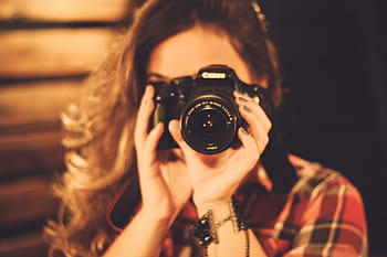 woman photographer, long, hair, using, camera, Woman, photographer, long hair, people, girl, technology