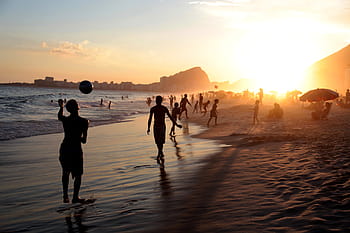 group, people, seashore, daytime, Brasil, Brazil, Copacabana, Summer, rio, beach, carioca