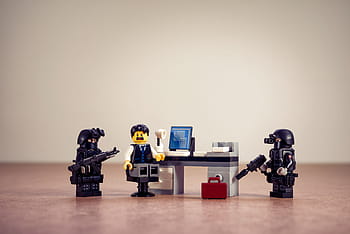 mini postavy lego, fbi, policejní síly, dohled, kriminální vyšetřování, zločinec, vyšetřování, počítač, místo činu, zločin, scéna