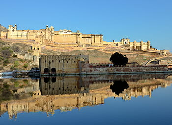 Hindistan, rajasthan, jaipur, amber kalesi, Maotha Gölü, kale, göl