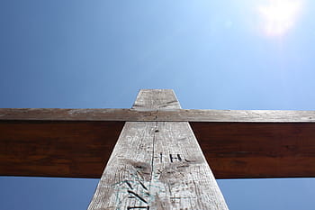 hnědý dřevěný kříž, přejít, Ježíš Kristus, Ježíš, Kristus, nebe, víra, krucifix, dřevěný kříž, dřevo - materiál, Příroda