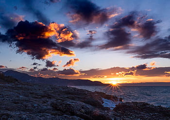 dawn, nerja, malaga, andalusia, spain, sky, costa del sol, holiday, sun, peaceful, sea