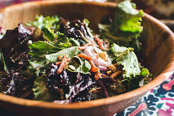 yeşil, salata, ahşap, çanak, yeşil salata, kapatmak, dışarıda yemek, sağlıklı, Gıda, yemek, sebze