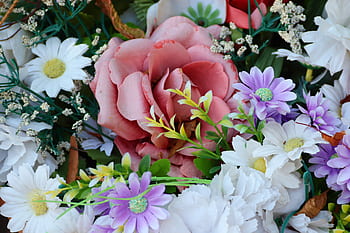 buket blomster, lyserød, lyse, buket, Mors Dag, fødselsdag, blomster, give, tak skal du have, gave, kærlighed