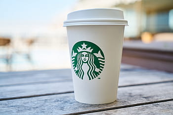 tilt shift lens photography, starbucks cup, gray, wooden, surface, starbucks, glass, coffee, beautiful, macro, food