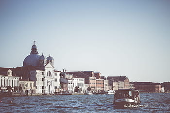 venice vaporetto air-bus, Venesia, Vaporetto, Water-Bus, Canal Grande, antik, arsitektur, perahu, tanpa awan, rumah, italia