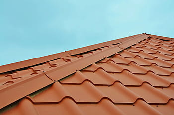 hnědé střešní tašky, střecha, Dům, budova, střecha domu, architektura, konstrukce, nebe, střešní krytiny, opravit, vnější