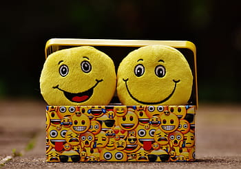 dua, emoji, mewah, mainan, print case emoji, smilies, kuning, lucu, kegembiraan, emoticon, smiley