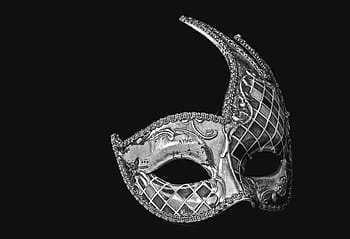 gray masquerade mask, mask, carnival, costume, party, venice