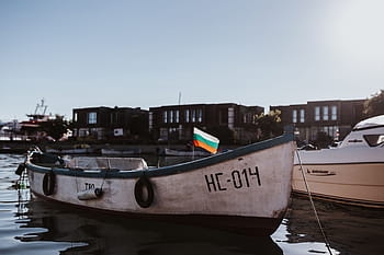 barcos de pesca atracados, puerto deportivo, viejo, ciudad, barcos de pesca, casco antiguo, Nessebar, Bulgaria, mar, verano, agua