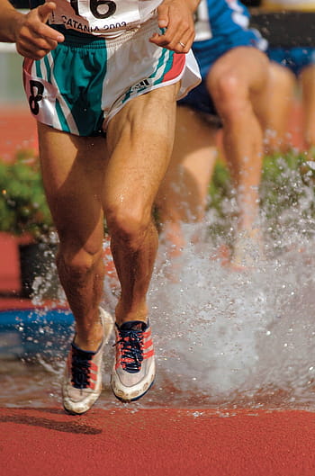 man jogging, runners legs, competition, race, feet, water, shoes, sport, athlete, fitness, motion