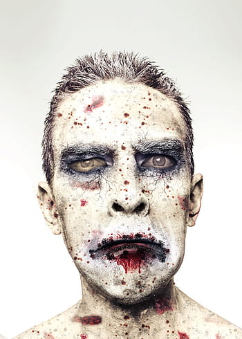 男、 フェイスペイントの肖像画、 顔、 傷、 男性、 頭、 ハロウィーン、 ゾンビ、 祝う、 人間、 肖像画