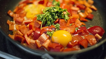 tojás, piros, kaliforniai paprika, sütés, Pán, fénykép, szeletelt, harang, bors, parmezán, élelmiszer