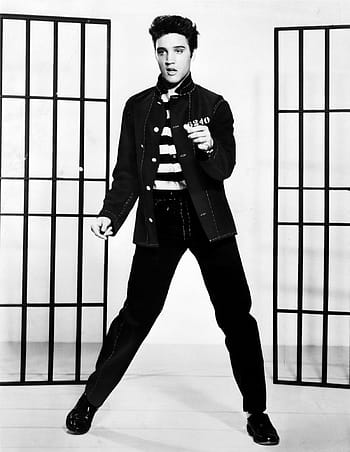 fotografie ve stupních šedi, ve stupních šedi, fotografie, elvis presley, vězení rock, vinobraní, zpěvák, konferenciér, herec, retro, Skála