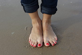 person, standing, brown, wet, sand, beach, holiday, wellness, feet, bless you, ankles