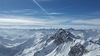 aerial, photography, mountain, covered, snow, rough horn, alpine, tannheimer mountains, allgäu, summit, rocky