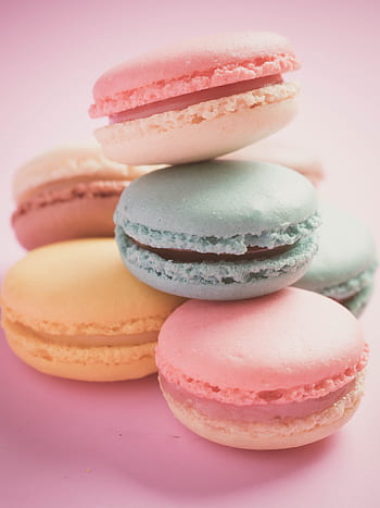 macaron, sladký, des, sladkost, okusovat, macarons, růžový, cookies, pečivo, značka, nabídka