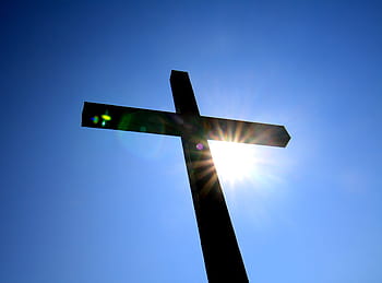 nízký, úhlové fotografování, přejít, modrá, slunce, světelné paprsky, modrý, slunce, nebe, světlo, paprsky, Vykoupení