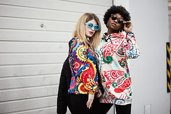 retro, woman, model, sunglasses, african, american, bright, shirt, wall, white, female