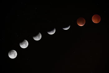 časosběrné fotografie, planeta měsíc, časová prodleva, fotografování, měsíční, zatmění, měsíc, planet, nebe, prostor, hvězd