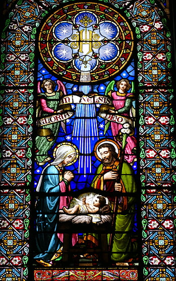okno kostela, okno, vitráže, kostel, náboženství, víra, Ježíš, bible, Vánoce, křesťanství, maria