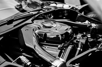 fotografia w skali szarości, wnęka silnika pojazdu, silnik, supercar, prędkość, automobilowy, moc, projekt, samochód, szybki, koło